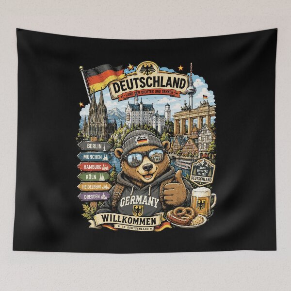 Item preview, Germany Bavarian Adventure Bear Travel Art designed and sold by AtuqStudio.