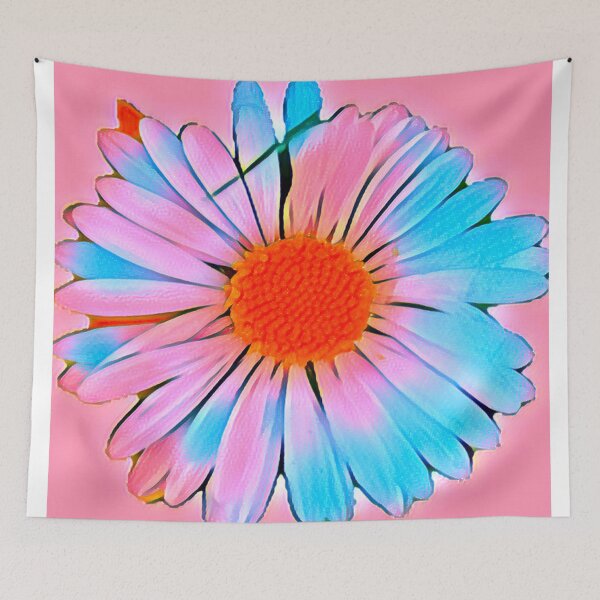 Item preview, Pastel Neon Pastel Daisy Pop Art Flower Digital Painting designed and sold by BalkanBloom.