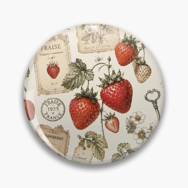 Item preview, Vintage Strawberry Botanical Pattern | Antique French Garden Aesthetic designed and sold by Aramdesing.