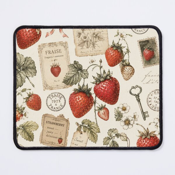 Item preview, Vintage Strawberry Botanical Pattern | Antique French Garden Aesthetic designed and sold by Aramdesing.