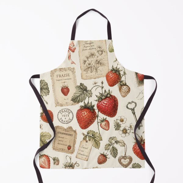 Item preview, Vintage Strawberry Botanical Pattern | Antique French Garden Aesthetic designed and sold by Aramdesing.