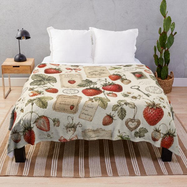 Item preview, Vintage Strawberry Botanical Pattern | Antique French Garden Aesthetic designed and sold by Aramdesing.