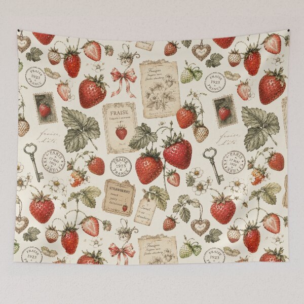 Item preview, Vintage Strawberry Botanical Pattern | Antique French Garden Aesthetic designed and sold by Aramdesing.