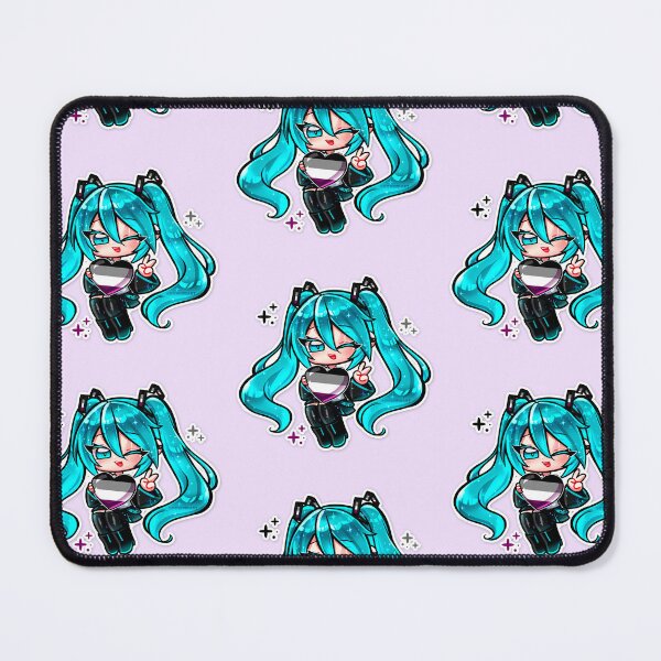 Item preview, Chibi Hatsune Miku - Asexual flag LGBTQ+ Pride T-Shirt | Cute Anime Vocaloid Pride Heart Shirt | Kawaii Pastel Pride Tee, Unisex Graphic T-Shirt designed and sold by DominiiArt.