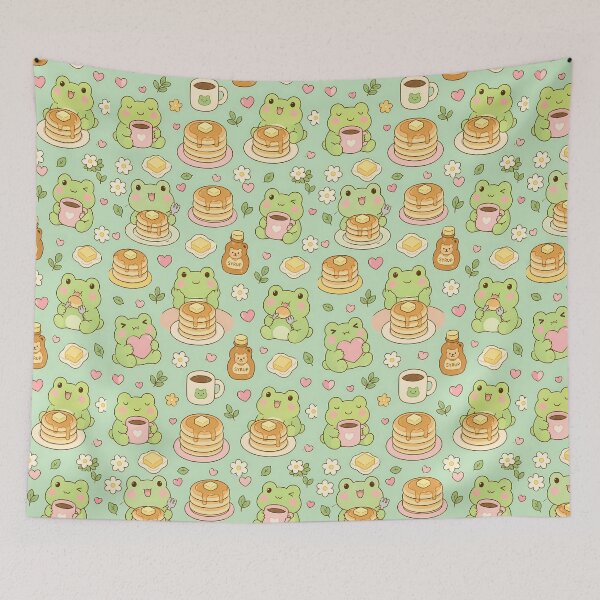 Item preview, Frog Pancake Morning Pattern designed and sold by Soft Berry Studio.