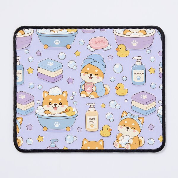 Item preview, Shiba Inu Bubble Bath Pattern designed and sold by Soft Berry Studio.