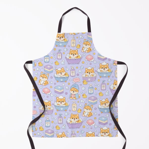 Item preview, Shiba Inu Bubble Bath Pattern designed and sold by Soft Berry Studio.