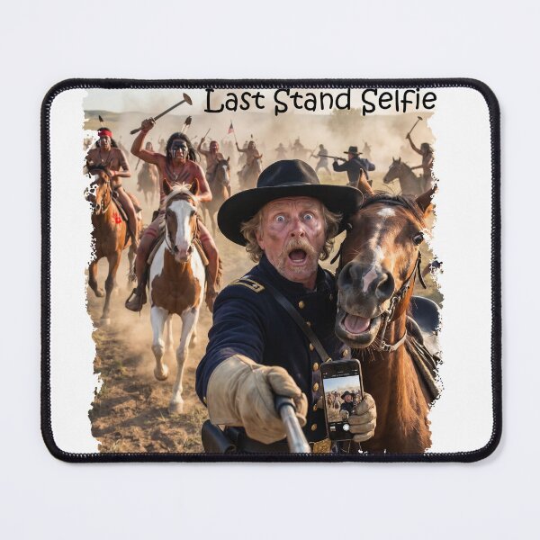 Item preview, Last Stand Selfie – Funny Custer Western Battle Art designed and sold by Pacifica Design House.
