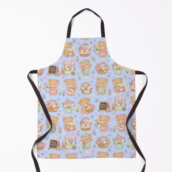 Item preview, Teddy Bear Flower Market Pattern designed and sold by Soft Berry Studio.