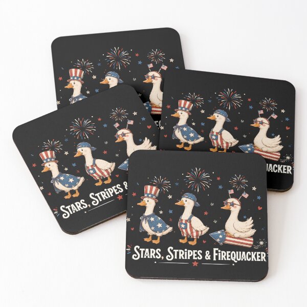 Item preview, Stars Stripes and Firequacker Funny Patriotic Duck Art  designed and sold by VGAfanatic.