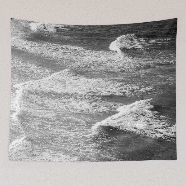Item preview, Black And White Ocean Waves With Bubbly Surf  designed and sold by DEC02.