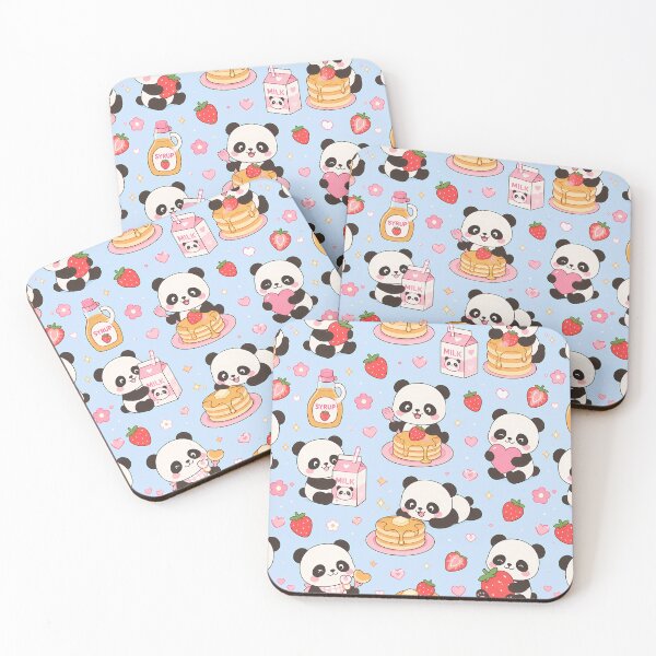 Item preview, Panda Strawberry Pancake Pattern designed and sold by Soft Berry Studio.