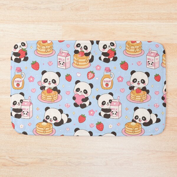 Item preview, Panda Strawberry Pancake Pattern designed and sold by Soft Berry Studio.