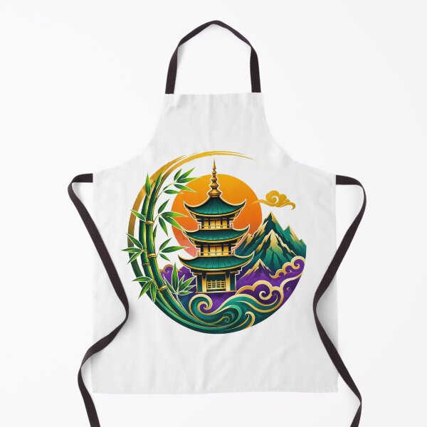 Item preview, Asian Pagoda Mountain Sun designed and sold by syotos-ai.