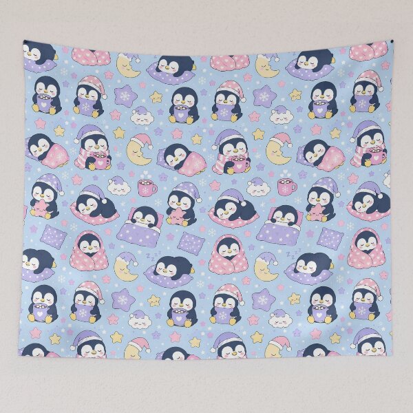Item preview, Penguin Sleepy Stars Pattern designed and sold by Soft Berry Studio.