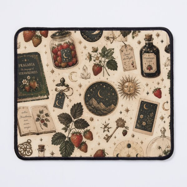 Item preview, Vintage Strawberry Botanical Pattern | Antique French Garden Aesthetic designed and sold by Aramdesing.