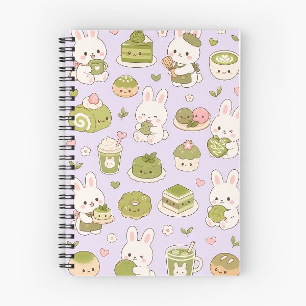 Item preview, Bunny Matcha Bakery Pattern designed and sold by Soft Berry Studio.