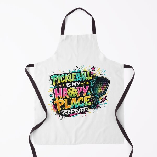 Item preview, Pickleball Is My Happy Place Retro Graffiti Neon Splatter Gift for Mom and Grandpa designed and sold by Dinaelsherkawy.