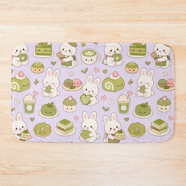Item preview, Bunny Matcha Bakery Pattern designed and sold by Soft Berry Studio.