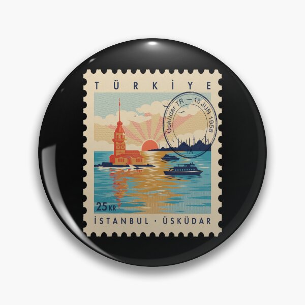 Item preview, Üsküdar Istanbul Bosphorus Postage Stamp Travel Sticker designed and sold by stickercuffs.