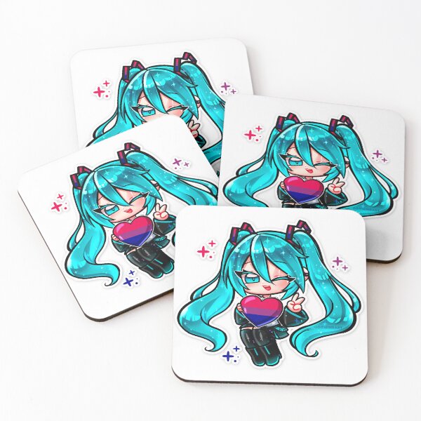 Item preview, Chibi Hatsune Miku - Bisexual flag LGBTQ+ Pride T-Shirt | Cute Anime Vocaloid Pride Heart Shirt | Kawaii Pastel Pride Tee, Unisex Graphic T-Shirt designed and sold by DominiiArt.