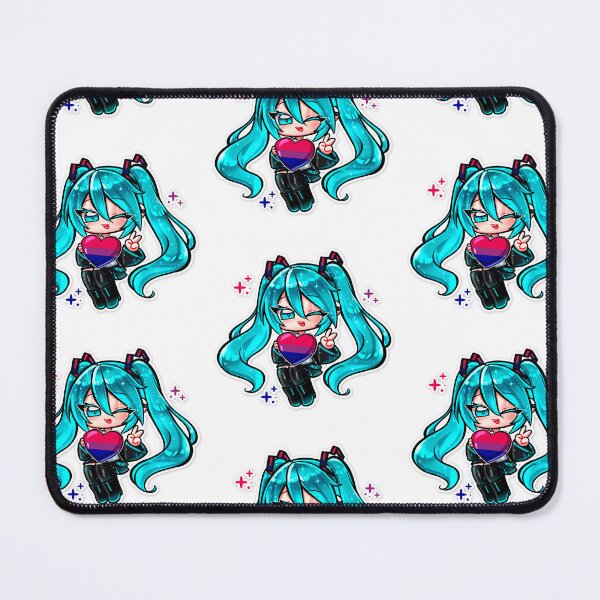 Item preview, Chibi Hatsune Miku - Bisexual flag LGBTQ+ Pride T-Shirt | Cute Anime Vocaloid Pride Heart Shirt | Kawaii Pastel Pride Tee, Unisex Graphic T-Shirt designed and sold by DominiiArt.