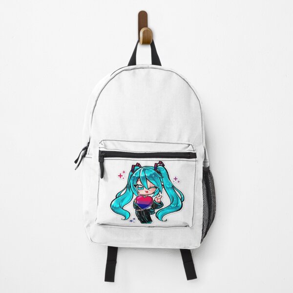 Item preview, Chibi Hatsune Miku - Bisexual flag LGBTQ+ Pride T-Shirt | Cute Anime Vocaloid Pride Heart Shirt | Kawaii Pastel Pride Tee, Unisex Graphic T-Shirt designed and sold by DominiiArt.