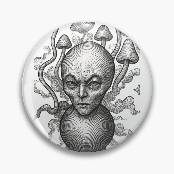 Item preview, Soft Monochrome Shaded Alien - Minimalist Sketch designed and sold by Ideniquo.