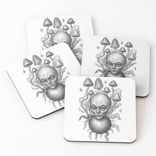 Item preview, Soft Monochrome Shaded Alien - Minimalist Sketch designed and sold by Ideniquo.