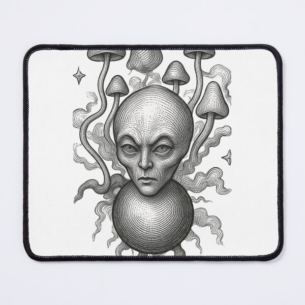 Item preview, Soft Monochrome Shaded Alien - Minimalist Sketch designed and sold by Ideniquo.