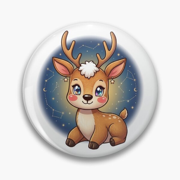 Item preview, Celestial Fawn: Cute Kawaii Space Deer with Magic Halo designed and sold by Stickivo.