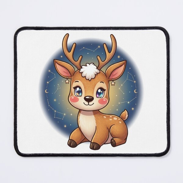 Item preview, Celestial Fawn: Cute Kawaii Space Deer with Magic Halo designed and sold by Stickivo.
