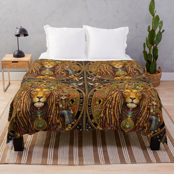 Item preview, The Rasta Lion Emperor - One Love, A World with the Hippie Cat and the Toad Guru designed and sold by Natalia-Vlad.