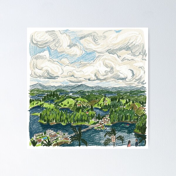 Item preview, Poem of the sky over the lake designed and sold by CristianCEB.