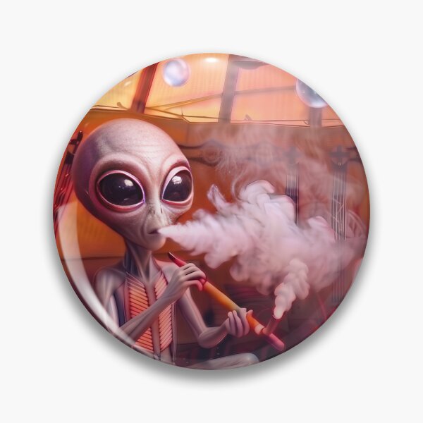 Item preview, Funny Alien Peace Pipe – Native American UFO Campfire Art designed and sold by Pacifica Design House.