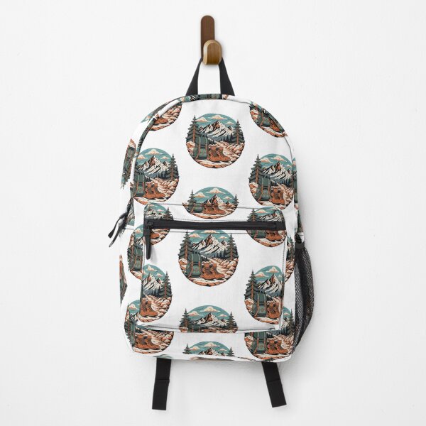 Item preview, Mountain Hiking Boots and Backpack Alpine Adventure Illustration designed and sold by DariaOltes.