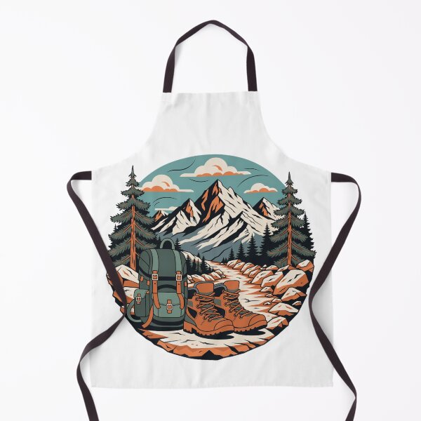 Item preview, Mountain Hiking Boots and Backpack Alpine Adventure Illustration designed and sold by DariaOltes.