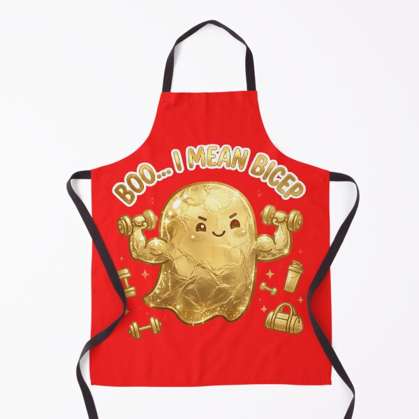 Item preview, Boo I Mean Bicep - Cute Gold Ghost Gym & Funny Fitness Pun Art designed and sold by SupernovaNote.