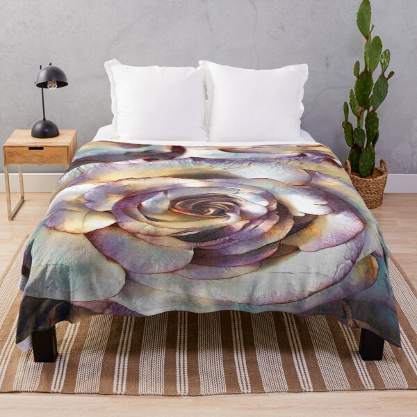 Item preview, Impressionist Vintage Lavender and Muted Gold Rose Macro Digital Painting designed and sold by BalkanBloom.