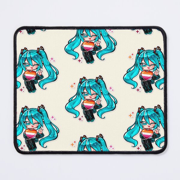 Item preview, Chibi Hatsune Miku - Lesbian flag LGBTQ+ Pride T-Shirt | Cute Anime Vocaloid Pride Heart Shirt | Kawaii Pastel Pride Tee, Unisex Graphic T-Shirt designed and sold by DominiiArt.
