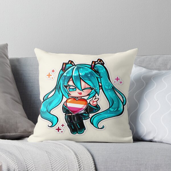 Item preview, Chibi Hatsune Miku - Lesbian flag LGBTQ+ Pride T-Shirt | Cute Anime Vocaloid Pride Heart Shirt | Kawaii Pastel Pride Tee, Unisex Graphic T-Shirt designed and sold by DominiiArt.
