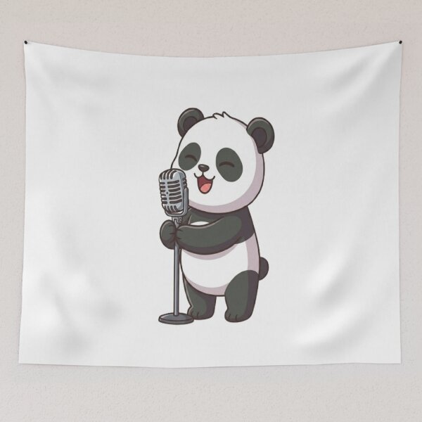Item preview, Cute Panda Singing into Microphone designed and sold by Ella_Sketch.