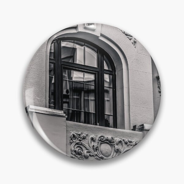 Item preview, Rococo Facade Detail — Black and White Architecture Photography designed and sold by Rabee Khalil Photography.