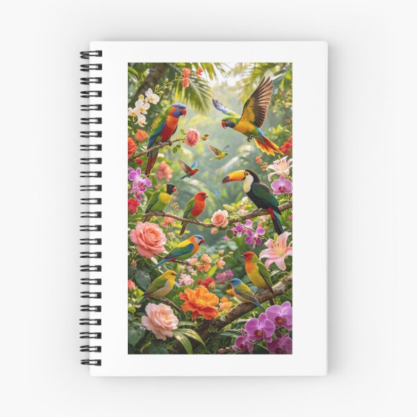 Item preview, Bright coloured birds and flowers  designed and sold by carlsmart1.