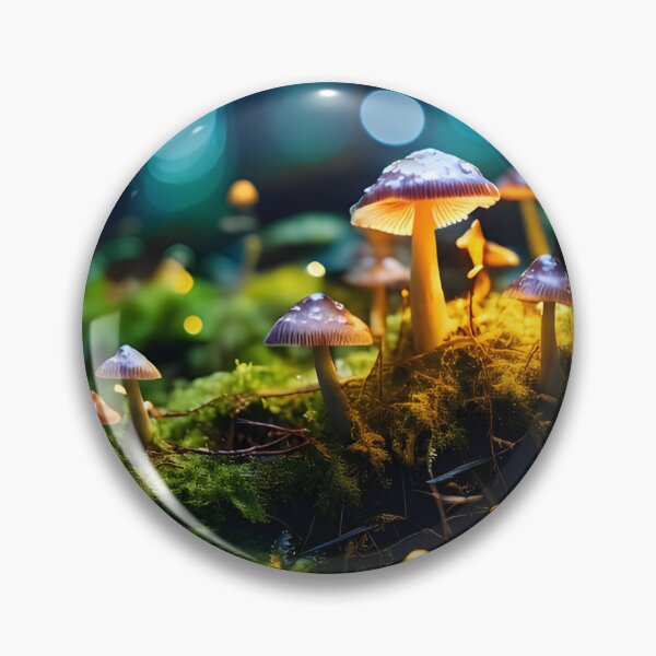 Item preview, Bioluminescent Magic Mushroom Night Forest Design designed and sold by BetweenForms.