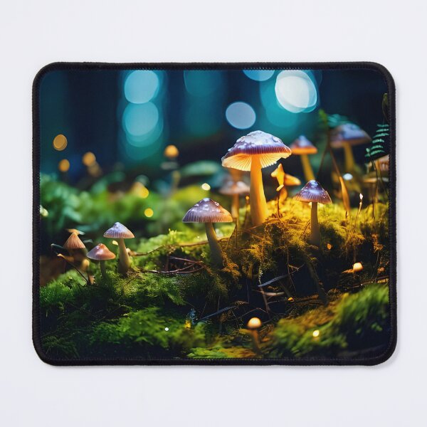 Item preview, Bioluminescent Magic Mushroom Night Forest Design designed and sold by BetweenForms.