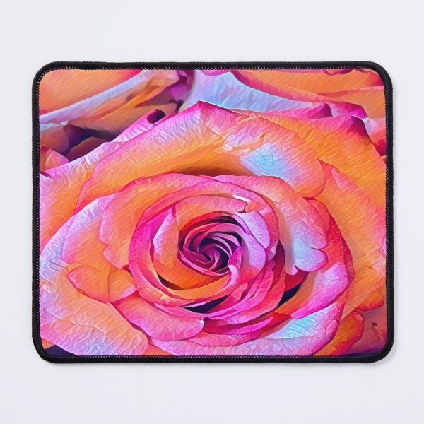 Item preview, Impressionist Sunset Pink and Orange Rose Macro Digital Painting designed and sold by BalkanBloom.