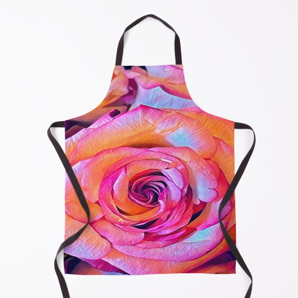 Item preview, Impressionist Sunset Pink and Orange Rose Macro Digital Painting designed and sold by BalkanBloom.