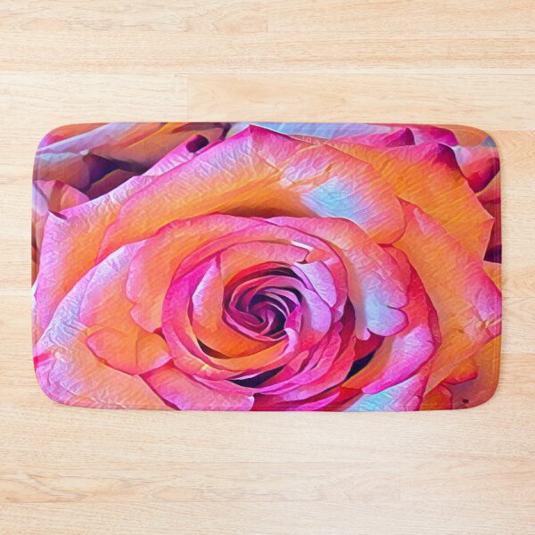 Item preview, Impressionist Sunset Pink and Orange Rose Macro Digital Painting designed and sold by BalkanBloom.
