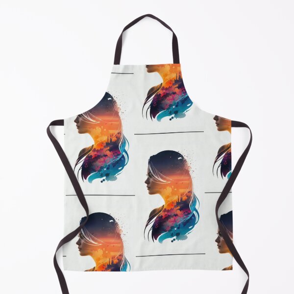 Item preview, Sunset Silhouette Woman Double Exposure Watercolor Art Girl with Little Panda in Snow Winter Illustration designed and sold by Hey! your search is end here.